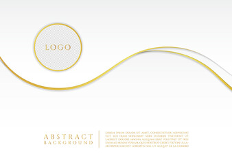Abstract background luxury design curve shape white and gold style with space for content