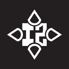 IZ Logo monogram with four cone rounded by the shape design template