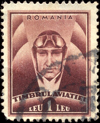 ROMANIA - CIRCA 1932: A stamp printed in Romania shows pilot, with inscription 