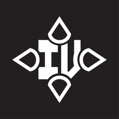 IV Logo monogram with four cone rounded by the shape design template