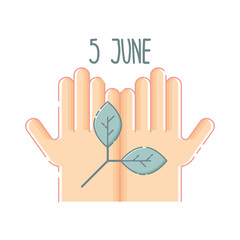 Linear ecological icon with lettering.