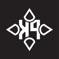 KP Logo monogram with four cone rounded by the shape design template