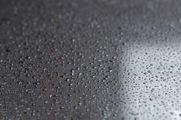 Water drops on metal surface