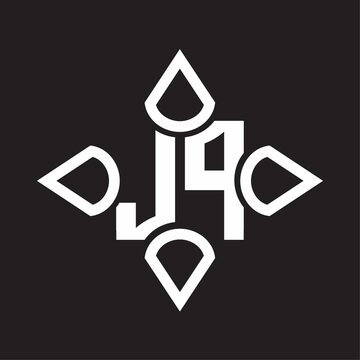 JP Logo monogram with four cone rounded by the shape design template