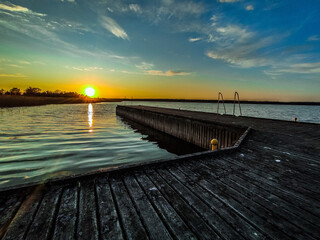 Fototapeta premium pier at sunset