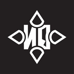 NQ Logo monogram with four cone rounded by the shape design template