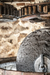 wheel close-up whith stone background