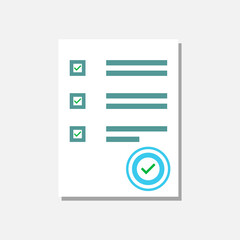 Survey exam form icon isolated on white background. Vector illustration.