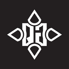 QG Logo monogram with four cone rounded by the shape design template