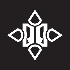 QQ Logo monogram with four cone rounded by the shape design template