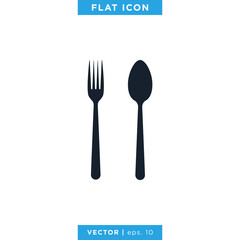 Food, Restaurant Icon Vector Logo Design Template. Spoon, Fork and Knife Symbol
