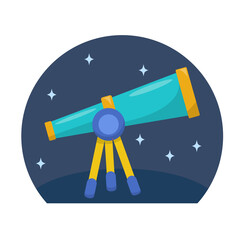 Telescope vector illustration in flat design isolated on white background 