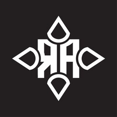 RA Logo monogram with four cone rounded by the shape design template