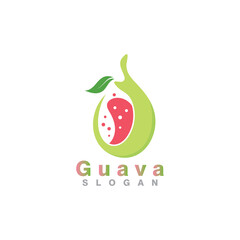 Guava fruit logo design simple and modern template vector