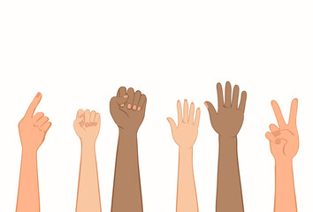 Concept of the struggle for human rights. Vector illustration.