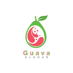 Guava fruit logo design simple and modern template vector