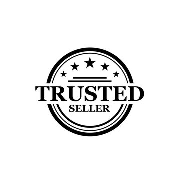 Minimalist Trusted Seller Stamp Logo Design inspiration icon