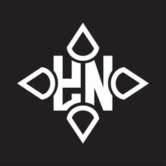 YN Logo monogram with four cone rounded by the shape design template