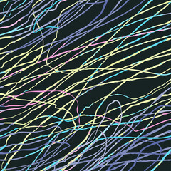 Vector modern seamless background with colorful hand drawn abstract lines, doodles. Use it for wallpaper, textile print, pattern fills, web, surface texture, wrapping paper, design of presentation