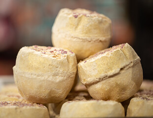 Handmade cosmetics salt bombs for the bath