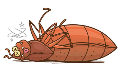 Dead cartoon bedbug