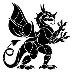 Dragon decorative black standing
