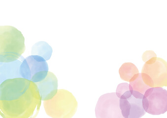 水彩　淡い水玉枠　フレームデザイン01　イラスト