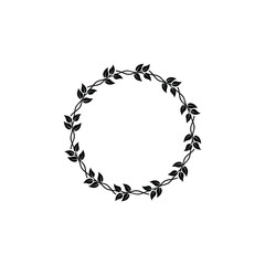 Circular twigs and leaves vector logo