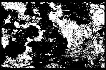 Fototapeta premium Monochrome wall pattern, black and white abstract texture with natural spots, scratches and cracks vector illustration