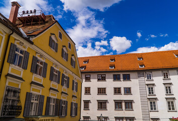 Traditional medieval Austrian architecture in the old town of Graz, Styria