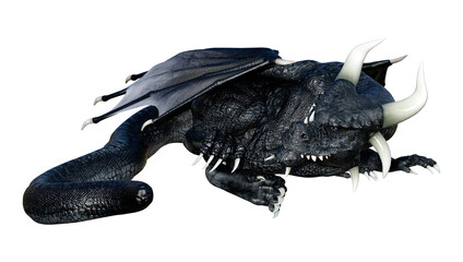 3D Rendering Fairy Tale Dragon on White