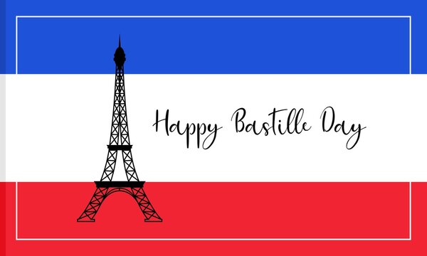 Happy bastille day 14th july french holiday vector