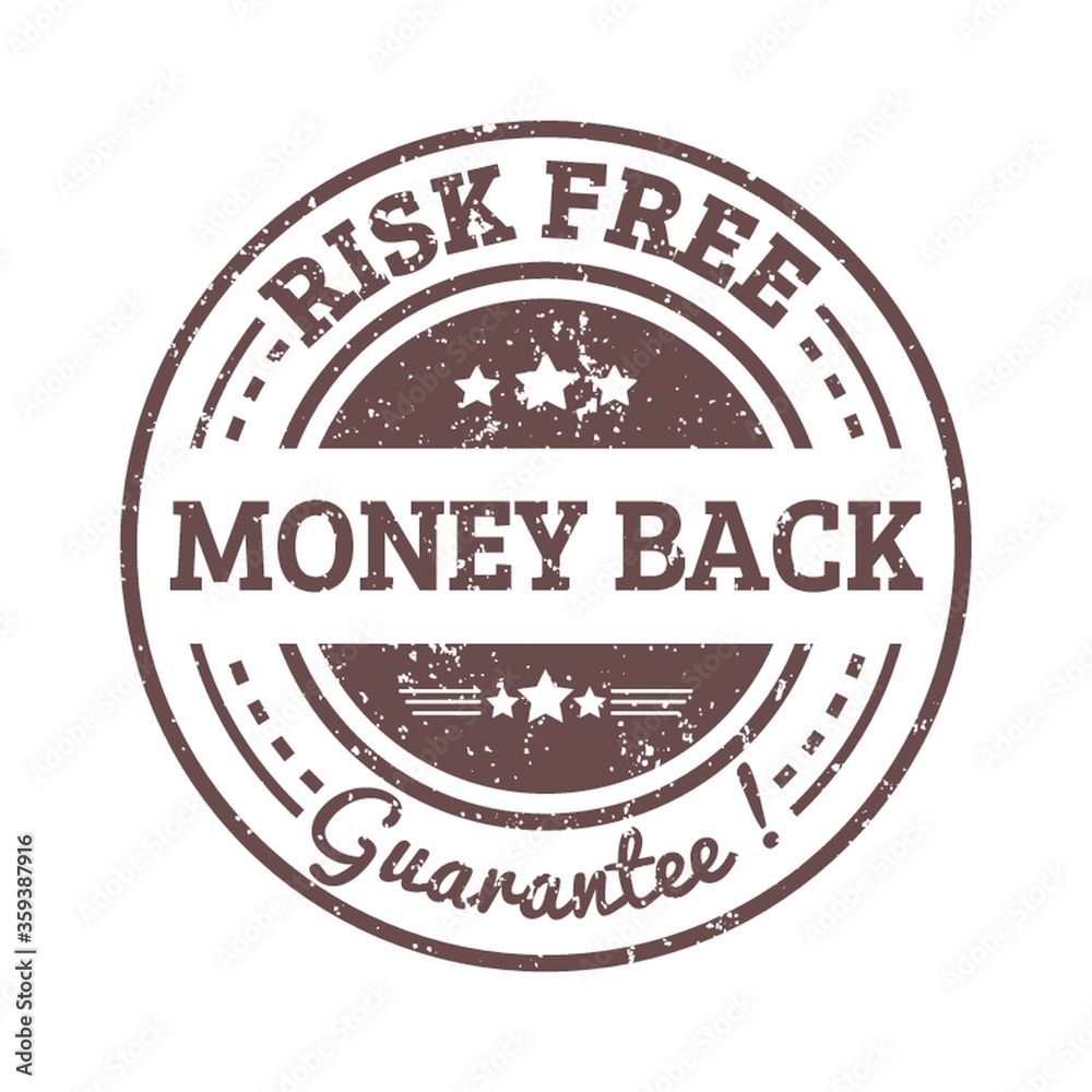 Wall mural money back guarantee label