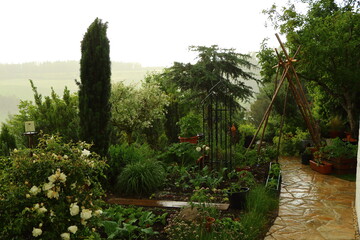 Platzregen im Garten
