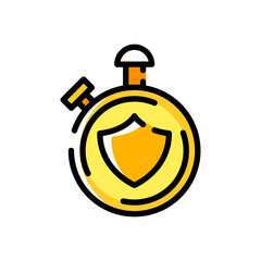 security time shield icon isolated on white background. vector illustration in filled line style. EPS 10