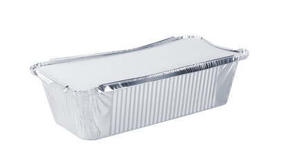 Foil disposable delivery tray for food isolated