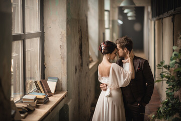 the bride and groom are dancing in the background Vintage wall