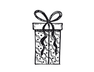 Gift boxes set. Hand drawn illustrations.