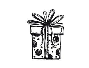 Gift boxes set. Hand drawn illustrations.