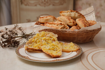 homemade pies with potato filling