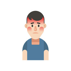 Sick man, flat design man character, man vector illustration