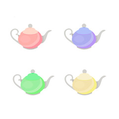 vector illustration, pink teapot