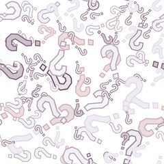 Quiz seamless pattern. Question marks, doubt, faq