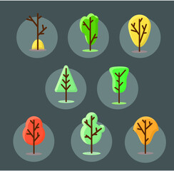 Different weather conditions, seasons. Many different trees