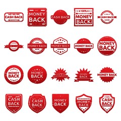 Obraz premium kolekcja etykiet gwarancyjnych zwrotu pieniędzy