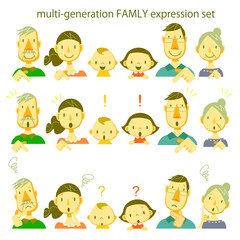 シンプルファミリー　三世代　表情セット