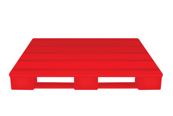 Red wooden pallet. vector illustration