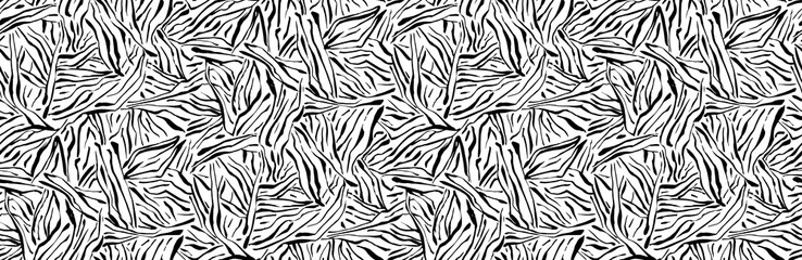 Hand drawn seamless pattern. Vector organic texture, endless background painted by ink. Black and white abstract grunge sketch