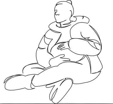 Pregnant Woman In A Jacket And Uggs