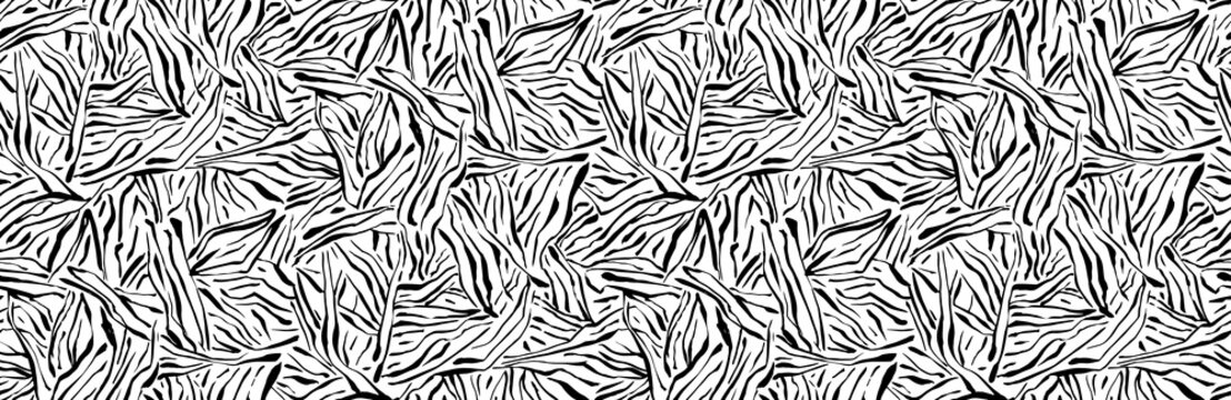 Hand drawn seamless pattern. Vector organic texture, endless background painted by ink. Black and white abstract grunge sketch